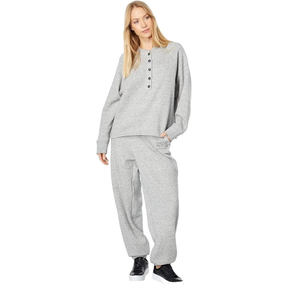 Madewell Better terry Henley Sweatshirt SZ Medium Heather Gray Cozy Loungewear